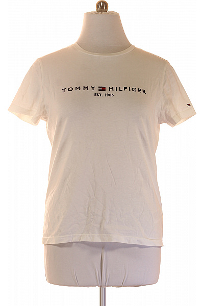 TOMMY HILFIGER Dámské Tričko S Krátkým Rukávem A Nápisem Vel. L