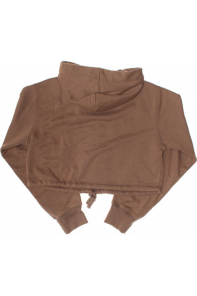 hnědá crop mikina s kapucí na zip streetwear Velikost m | Unimoda | obrázek 2