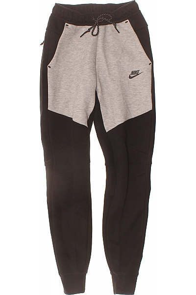 Nike Pánské Tepláky Sportovní Volnočasové Dlouhé černé šedé Velikost XS