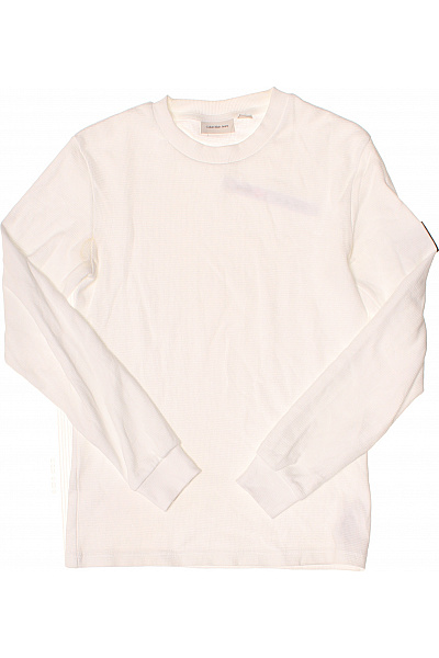 Calvin Klein Pánské Tričko S Dlouhým Rukávem Basic Bílé Bavlněné Velikost EU Xs
