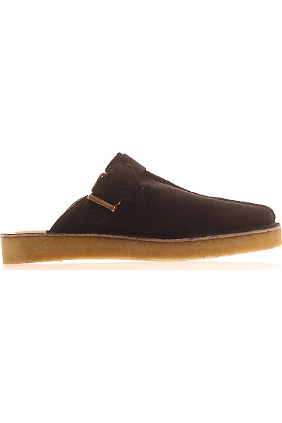 Clarks Pánské Hnědé Semišové Nazouvací Pantofle S Přezkou Volnočasové Velikost EU 43