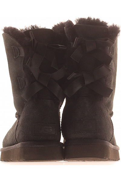 UGG černé kozačky válenky s kožíškem a mašlí Vel. EU 38 | UGG | obrázek 4