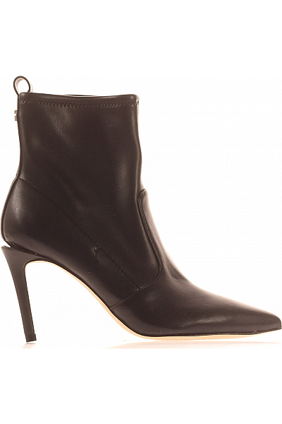 Guess Dámské černé Kožené Kotníkové Boty Na Vysokém Podpatku Elegantní Vel. 36