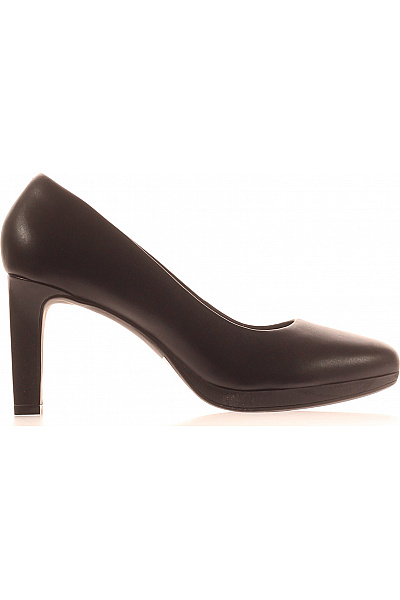 Clarks Dámské černé Kožené Lodičky Na Vysokém Podpatku Elegantní Vel. 7.5
