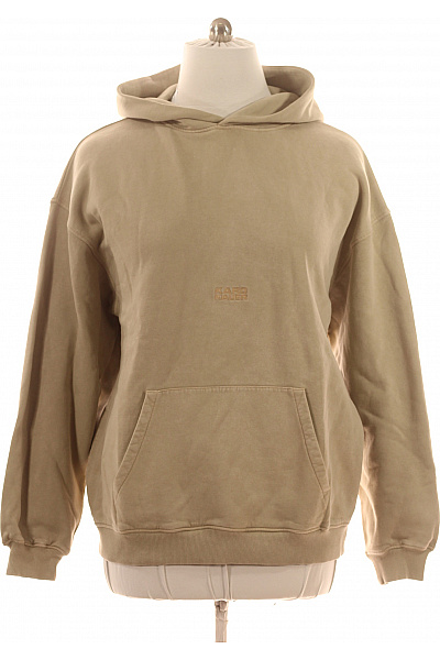 KARO KAUER Pánská Mikina S Kapucí Přes Hlavu Bavlněná Béžová Streetwear Vel. M