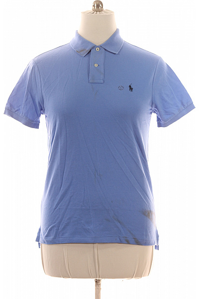 Ralph Lauren Polo Tričko S Krátkým Rukávem A Límečkem Modré Bavlněné Velikost EU L