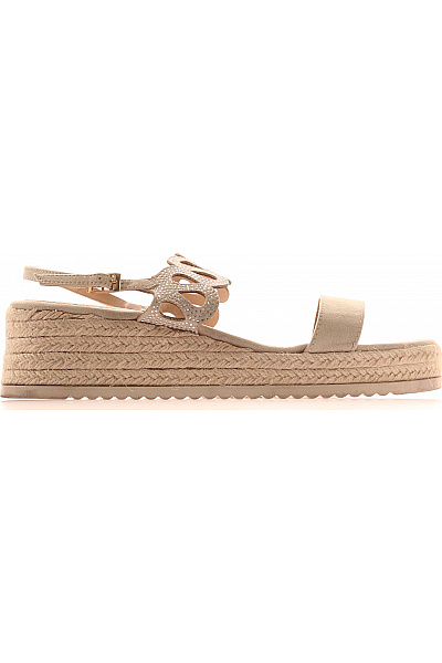 Mia & Jo Dámské Béžové Espadrilky S Kamínky Na Platformě Letní Velikost 41