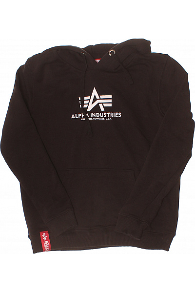 Alpha Industries pánská mikina s kapucí a potiskem přes hlavu černá Vel. S | Alpha Industries | obrázek 2