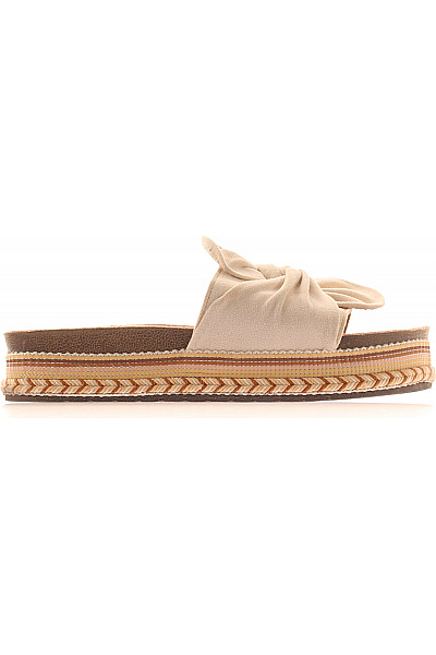 Ashton Aubry. Dámské Béžové Espadrilky S Mašlí Na Platformě Letní Vel. 38