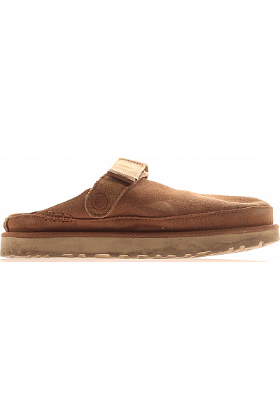 UGG Dámské Hnědé Semišové Nazouvací Volnočasové Pantofle S Páskem Velikost 39