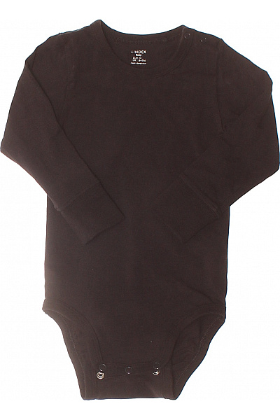 LINDEX Kojenecké Body Dlouhý Rukáv Bavlněné Hnědé Velikost 74 Cm
