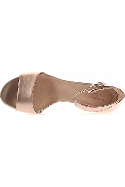Clarks Dámské sandály na podpatku s páskem a přezkou zlaté Vel. 39.5 | Clarks | obrázek 2