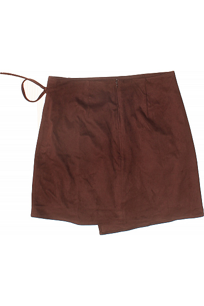 Hnědá zavinovací mini sukně s páskem z imitace semiše Vel. 38 | Unimoda | obrázek 2
