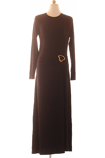 dámské černé dlouhé šaty s dlouhým rukávem elegantní Velikost EU 42 | Unimoda | obrázek 2