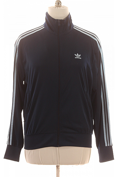 ADIDAS Modrá Mikina S Dlouhým Rukávem A Pruhy Vel. EU M