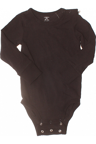 LINDEX Dětské Bavlněné Body S Dlouhým Rukávem černé Velikost 74 Cm