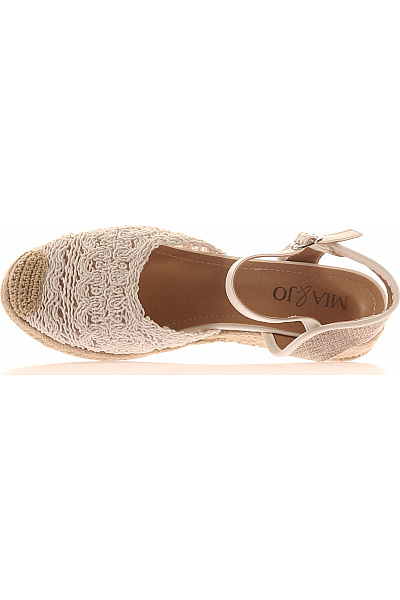 mia & jo Dámské espadrilky na klínku s páskem béžové krajkové textilní letní Velikost 39 | mia & jo | obrázek 2