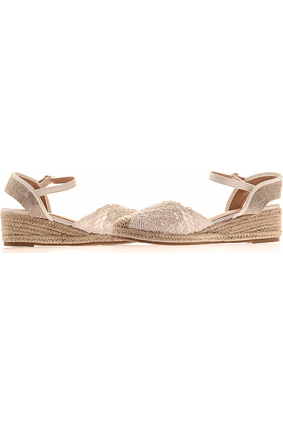 mia & jo Dámské espadrilky na klínku s páskem béžové krajkové textilní letní Velikost 39 | mia & jo | obrázek 5