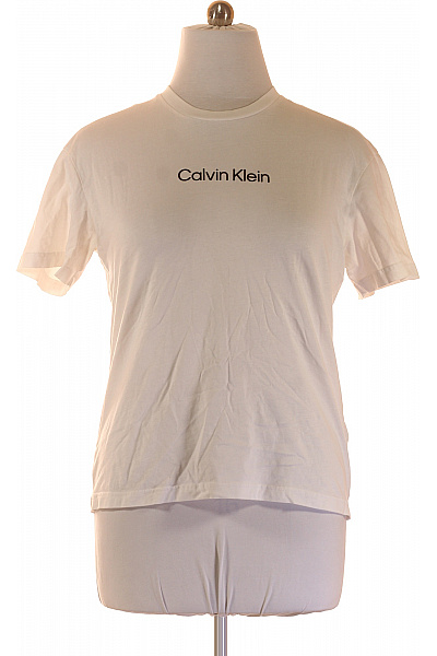 Calvin Klein Bavlněné Tričko S Krátkým Rukávem A Nápisem Vel. L