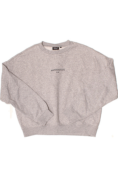 ONLY dámská mikina s dlouhým rukávem šedá s potiskem oversized streetwear Velikost S | ONLY | obrázek 2