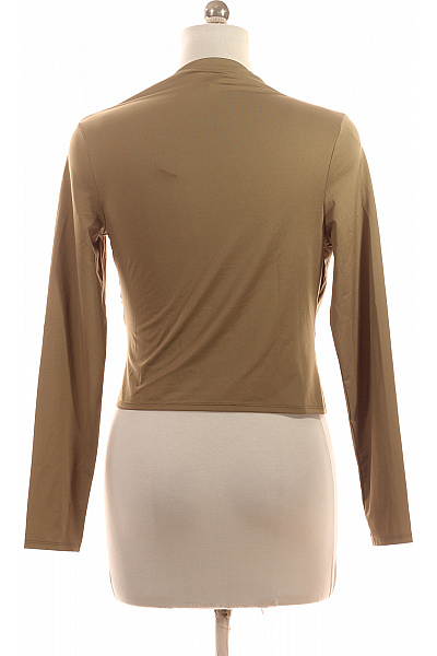Dámské tričko s dlouhým rukávem a řasením khaki Velikost 42 | Unimoda | obrázek 3