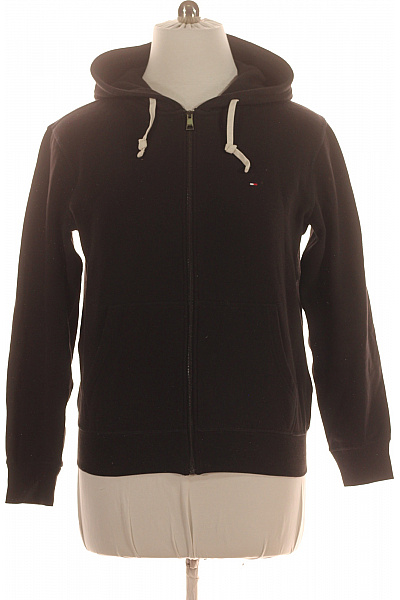 TOMMY HILFIGER Pánská černá Mikina S Kapucí Na Zip Vel. M