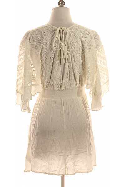 dámské šaty bílé krajkové zavinovací letní boho volné Velikost EU 36 | Unimoda | obrázek 3