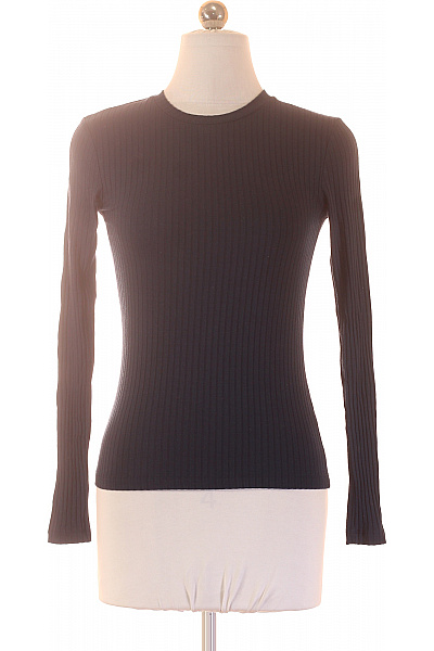 Dámské tričko s dlouhým rukávem basic černé žebrované Vel. 34 | Unimoda | obrázek 2