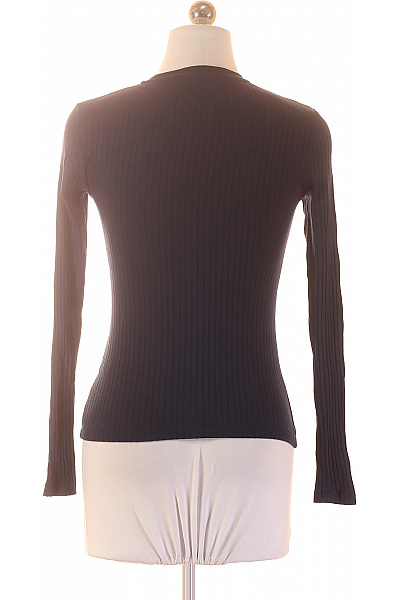 Dámské tričko s dlouhým rukávem basic černé žebrované Vel. 34 | Unimoda | obrázek 3