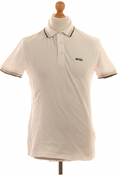 Hugo Boss Pánské bílé polo tričko s krátkým rukávem a nápisem Vel. S | Hugo Boss | obrázek 2