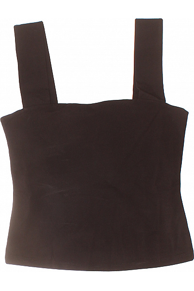 Dámské černé Tílko Bez Rukávů Crop Top Velikost 34