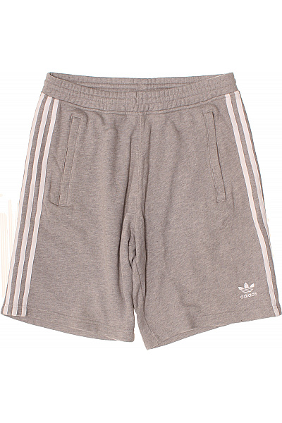 ADIDAS Pánské šedé Sportovní Kraťasy S Bočními Kapsami A Pruhy Vel. M