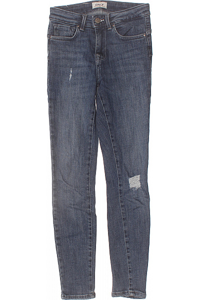 ONLY Dámské Modré Strečové Džíny Skinny S Dírami Vel. EU XS/30