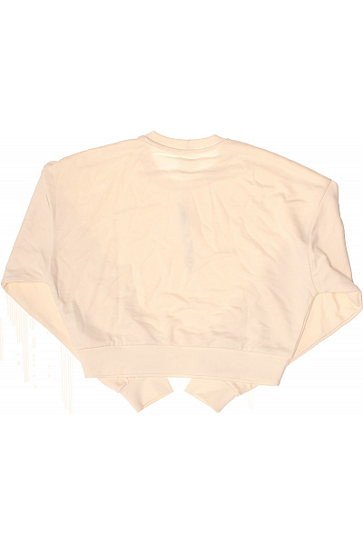 PULL&BEAR dámská bavlněná mikina crop crewneck béžová bez potisku Vel. m | PULL&BEAR | obrázek 2