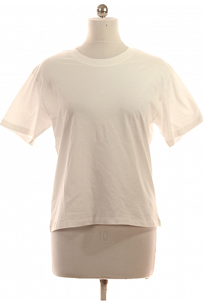 Dámské bavlněné tričko s krátkým rukávem bílé jednobarevné basic Velikost 38 | Unimoda | obrázek 2