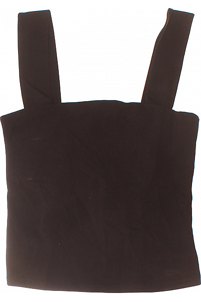 černé dámské tílko bez rukávů hranatý výstřih basic crop top Vel. EU 34 | Unimoda | obrázek 2