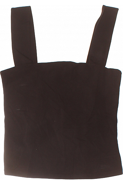černé dámské tílko bez rukávů hranatý výstřih basic crop top Vel. EU 34 | Unimoda | obrázek 3