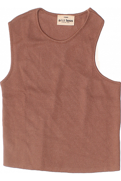 hnědé tílko bez rukávů basic crop top Velikost XS | Unimoda | obrázek 2