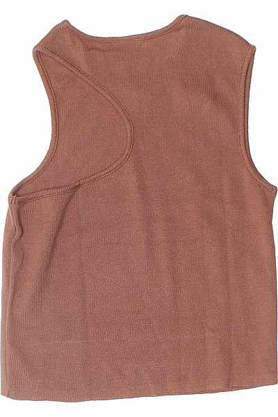 hnědé tílko bez rukávů basic crop top Velikost XS | Unimoda | obrázek 3