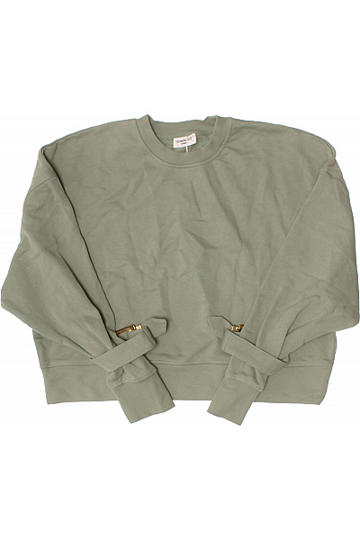 dámská mikina s dlouhým rukávem crewneck oversized zelená Vel. 40 | Unimoda | obrázek 2