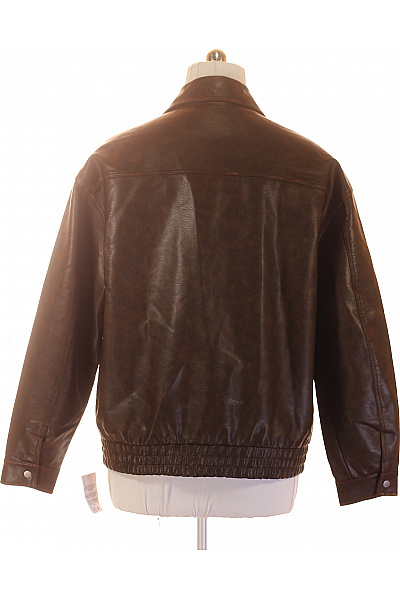 Topman Pánská hnědá koženková bunda bomber se zipem Vel. L | Topman | obrázek 2