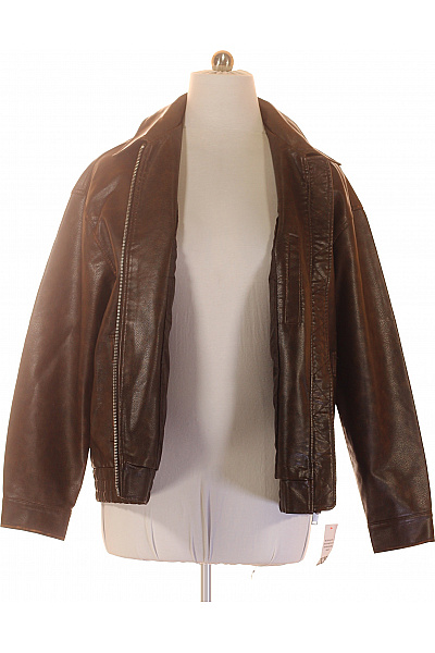 Topman Pánská hnědá koženková bunda bomber se zipem Vel. L | Topman | obrázek 3