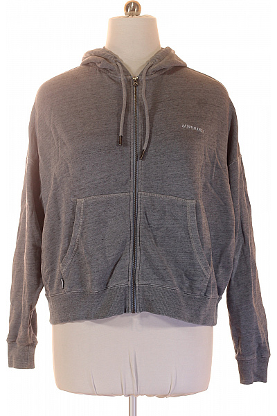 SUPERDRY dámská mikina s kapucí na zip s dlouhým rukávem šedá Vel. EU 44 | SUPERDRY | obrázek 2