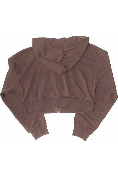 dámská hnědá mikina s kapucí na zip crop Velikost EU 38 | Unimoda | obrázek 3