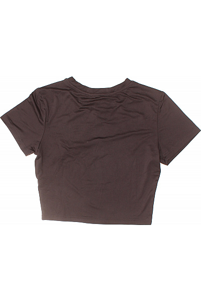 Dámské tričko s krátkým rukávem hnědé basic crop top Velikost S | Unimoda | obrázek 3