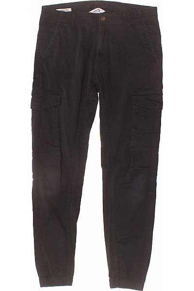 JACK & JONES Pánské Bavlněné Cargo Kalhoty Volnočasové Dlouhé černé Velikost 32/34