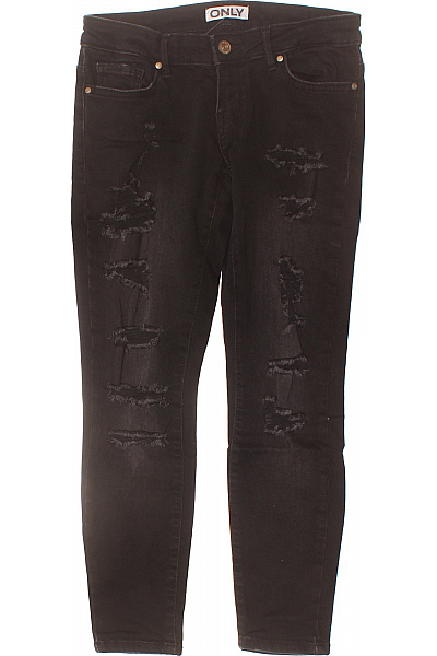 ONLY Dámské černé Strečové Skinny Džíny S Dírami Vel. EU 27/30