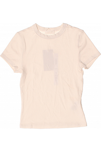 Dámské tričko s krátkým rukávem béžové jednobarevné basic Vel. 36 | Unimoda | obrázek 2