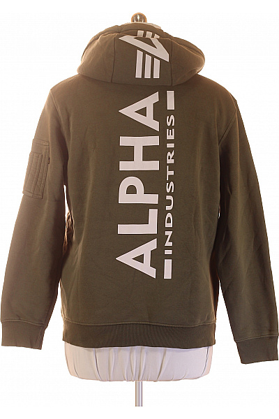 Alpha Industries pánská mikina s kapucí a klokaní kapsou zelená Vel. XL | Alpha Industries | obrázek 2
