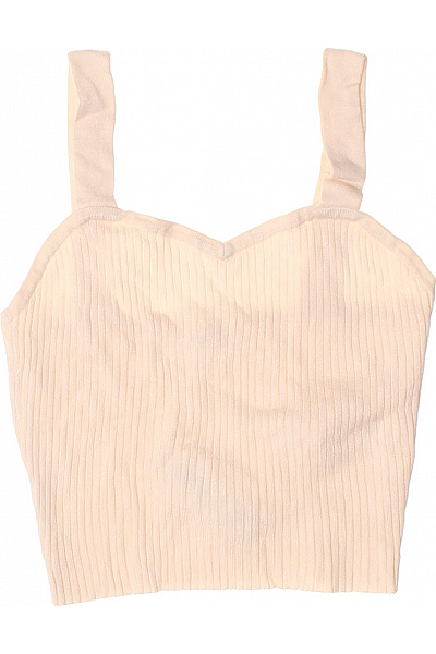 Dámské viskózové tílko crop top béžové jednobarevné Velikost 36 | Unimoda | obrázek 2